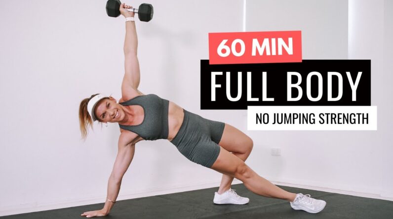 1 HOUR NO JUMPING Full Body Strength Workout | Apartment FriendlyBurn 394 Calories