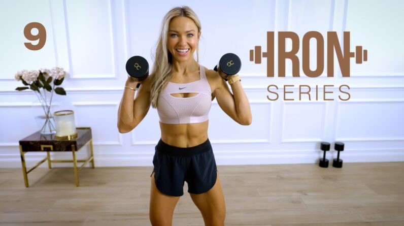 IRON Series 30 Min Full Body Dumbbell Cardio Workout | 9