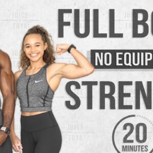 20 Minute Full Body Strength Workout (No Equipment/No Repeat)